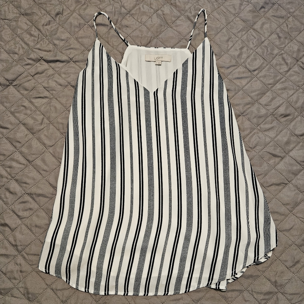 LOFT Blue And White Striped Camisole